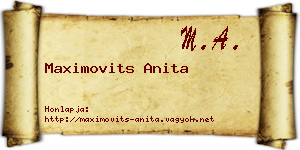 Maximovits Anita névjegykártya